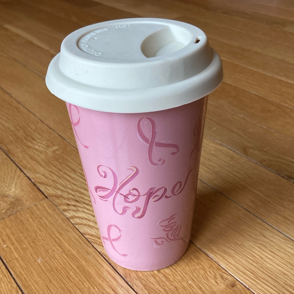 BREAST CANCER THERMAL TRAVEL MUG & SOCKS - Picture 2 of 11